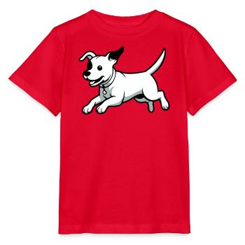 Verspielter Hund-Cartoon - Stanley/Stella Kinder T-Shirt MINI CREATOR  - Rot - Vorne - Jaiden (125cm)