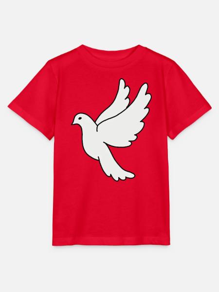 Weiße Taube Silhouette - Stanley/Stella Kinder T-Shirt MINI CREATOR - Rot