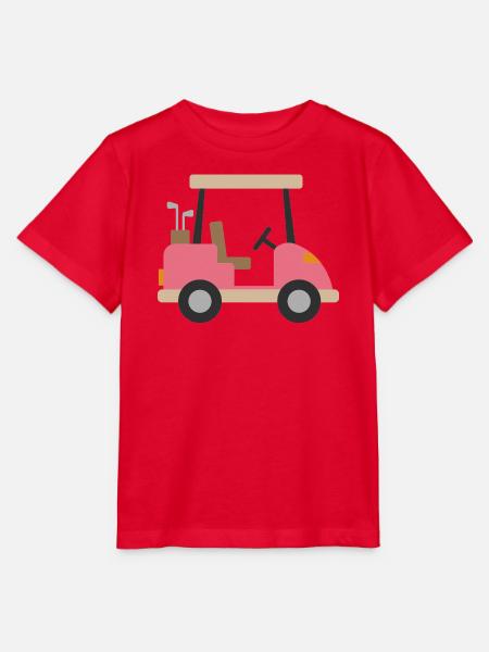 Beige Golfwagen - Stanley/Stella Kinder T-Shirt MINI CREATOR - Rot