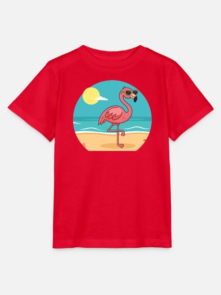 Flamingo beim Sonnenbad Nr.2 - Stanley/Stella Kinder T-Shirt MINI CREATOR - Rot