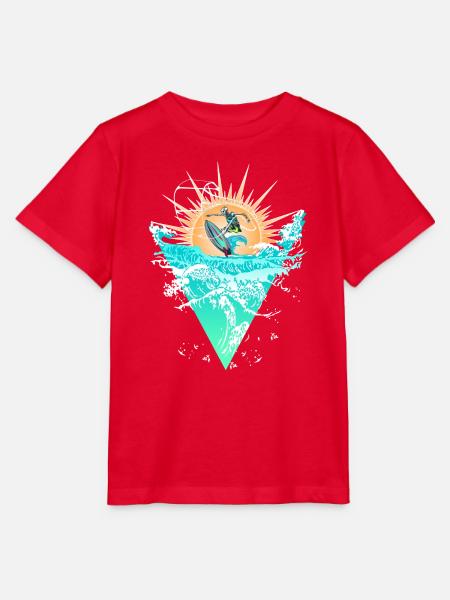 Sonnenkreis Surfer an der Welle - Stanley/Stella Kinder T-Shirt MINI CREATOR - Rot