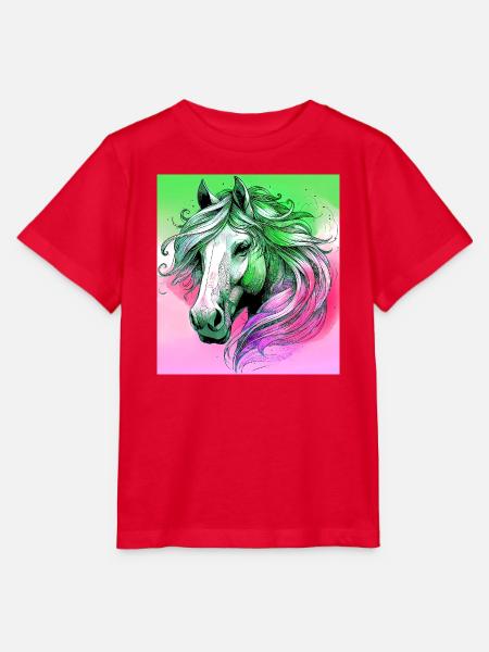 Pferd - Stanley/Stella Kinder T-Shirt MINI CREATOR - Rot