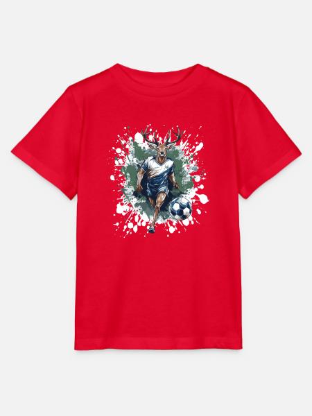 Hirsch Fussball Team - Stanley/Stella Kinder T-Shirt MINI CREATOR  - Rot