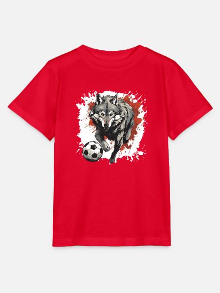 Wolf Fussball Team - Stanley/Stella Kinder T-Shirt MINI CREATOR - Rot