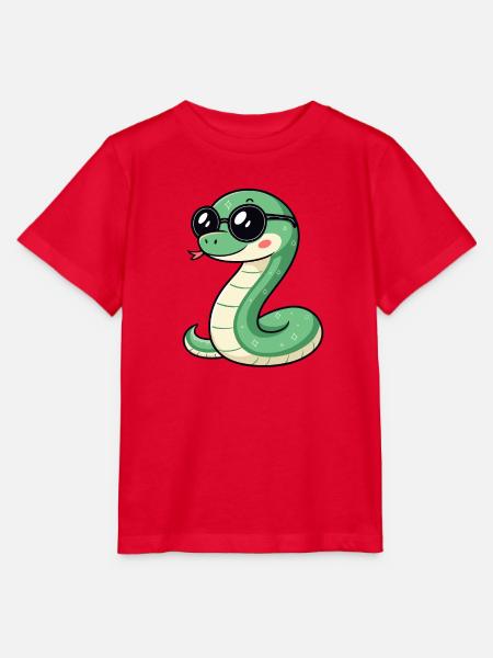 Süße Glam-Schlange mit dunkler Brille - Stanley/Stella Kinder T-Shirt MINI CREATOR  - Rot