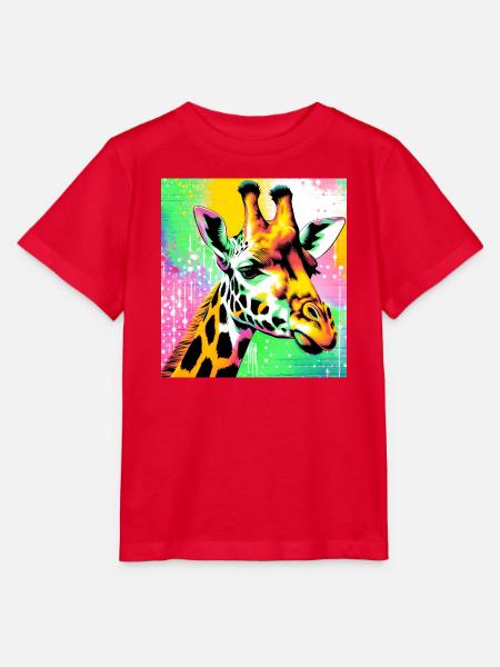 giraffe - Stanley/Stella MINI CREATOR Kids’ T-Shirt - red