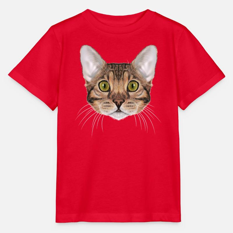Bengalkatze  - Stanley/Stella Kinder T-Shirt MINI CREATOR  - Rot