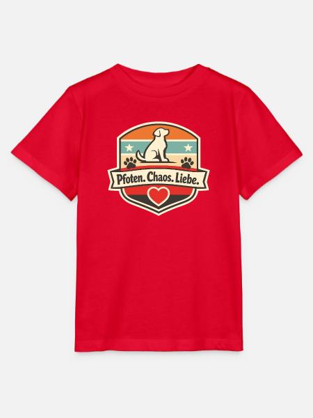 Pfoten Chaos Liebe Patch - Stanley/Stella Kinder T-Shirt MINI CREATOR  - Rot