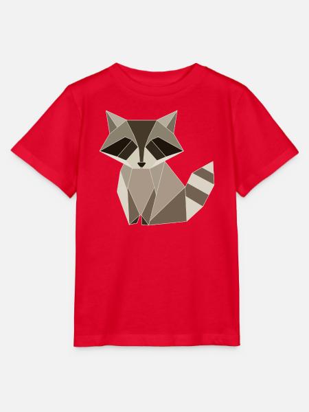 Waschbär Polygon Geometrie Design - Stanley/Stella Kinder T-Shirt MINI CREATOR - Rot