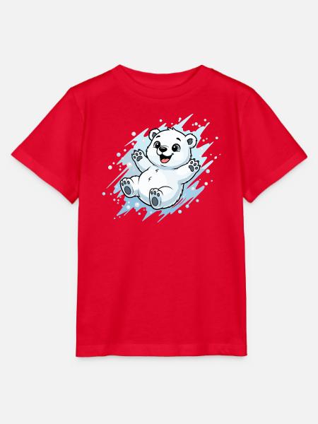 Fröhlicher Polarbär Spritzer - Stanley/Stella Kinder T-Shirt MINI CREATOR  - Rot