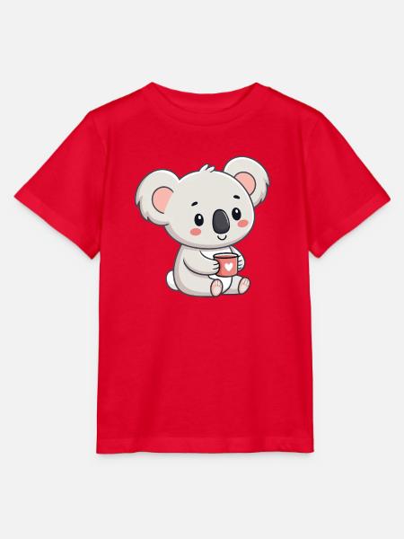 Koala-Kuschel-Kaffeeherz - Stanley/Stella Kinder T-Shirt MINI CREATOR  - Rot