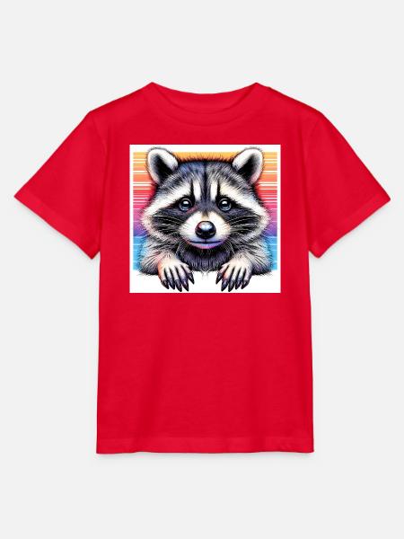 Waschbär - Stanley/Stella Kinder T-Shirt MINI CREATOR  - Rot