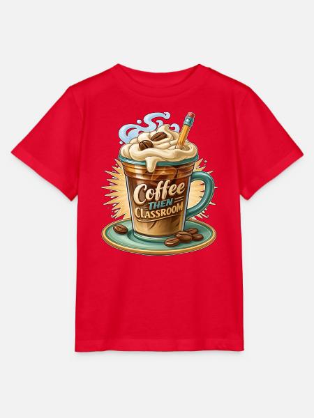 Kaffee und dann Klassenzimmer - Stanley/Stella Kinder T-Shirt MINI CREATOR - Rot