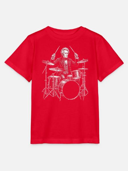 Andrew Jackson spielt Schlagzeug - Stanley/Stella Kinder T-Shirt MINI CREATOR - Rot