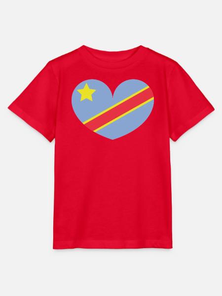 Kongo-Herzflagge - Stanley/Stella Kinder T-Shirt MINI CREATOR  - Rot