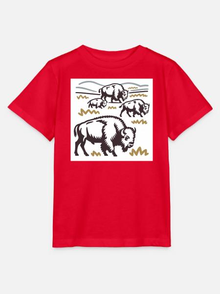 Bisonherde auf der Steppe - Stanley/Stella Kinder T-Shirt MINI CREATOR  - Rot
