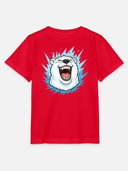 Lachender Eisbär im Blauen Blitz - Stanley/Stella Kinder T-Shirt MINI CREATOR - Rot