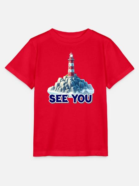 Leuchtturm am Felsen See You - Stanley/Stella Kinder T-Shirt MINI CREATOR  - Rot