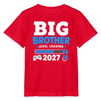 Großer Bruder Level-Ladung 2027 - Stanley/Stella Kinder T-Shirt MINI CREATOR  - Rot - Vorne - Jaiden (125cm)