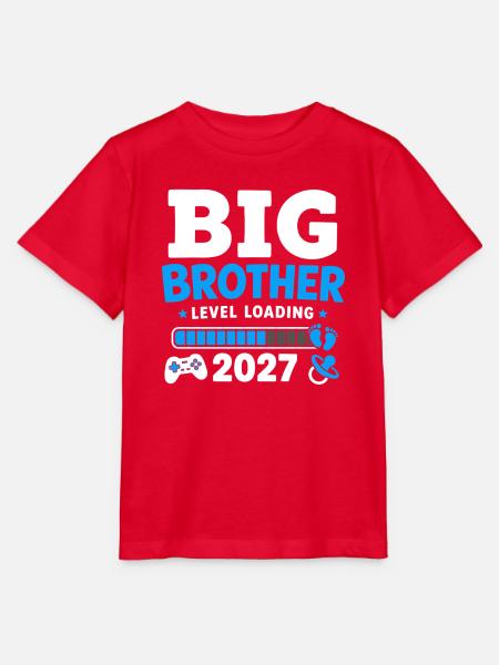 Großer Bruder Level-Ladung 2027 - Stanley/Stella Kinder T-Shirt MINI CREATOR - Rot