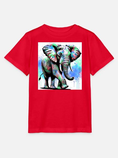 Elefant - Stanley/Stella Kinder T-Shirt MINI CREATOR - Rot