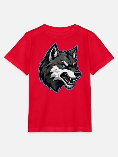 Wolfskopf im Frostlicht - Stanley/Stella Kinder T-Shirt MINI CREATOR - Rot