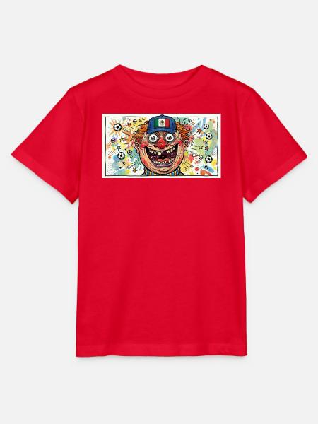 Mexiko Fußball-Clown im Farbwirbel - Stanley/Stella Kinder T-Shirt MINI CREATOR - Rot