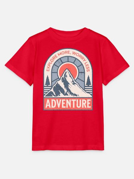 Bergabenteuer Sonnenaufgang Retro - Stanley/Stella Kinder T-Shirt MINI CREATOR - Rot