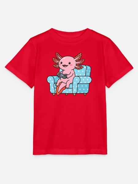Couch Gaming Axolotl - Stanley/Stella Kinder T-Shirt MINI CREATOR - Rot