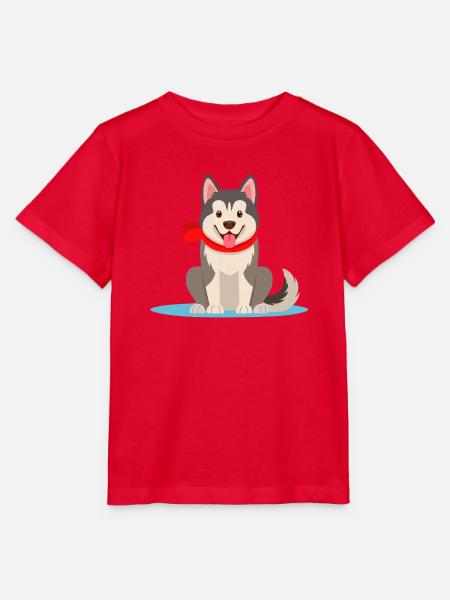 Alaskan-Malamute (Comic) - Stanley/Stella Kinder T-Shirt MINI CREATOR - Rot