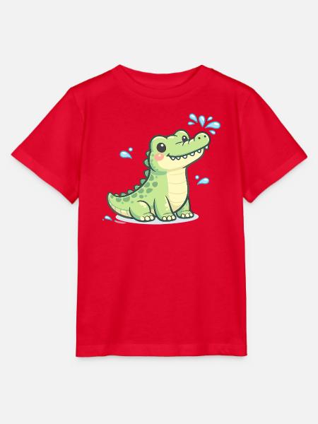Krokodilchen Wasserspaß - Stanley/Stella Kinder T-Shirt MINI CREATOR - Rot
