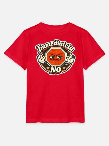 Sofort Nein Stop Schild Cartoon - Stanley/Stella Kinder T-Shirt MINI CREATOR  - Rot