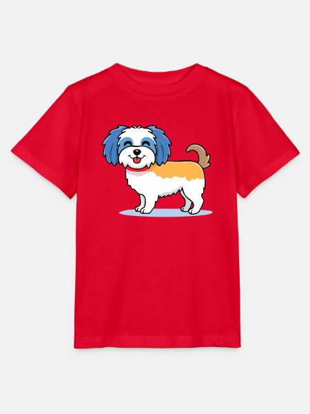 Niedlicher Havaneser (Comic/Bunt) - Stanley/Stella Kinder T-Shirt MINI CREATOR - Rot
