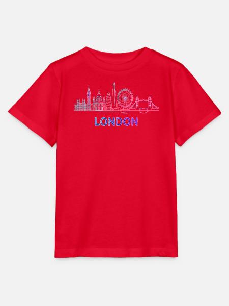 London City Skyline - Stanley/Stella Kinder T-Shirt MINI CREATOR - Rot