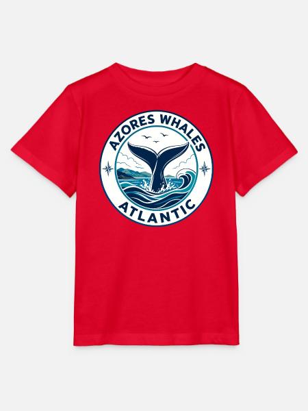 Azores Whale Fluke Circular Badge Reiseemblem - Stanley/Stella Kinder T-Shirt MINI CREATOR - Rot