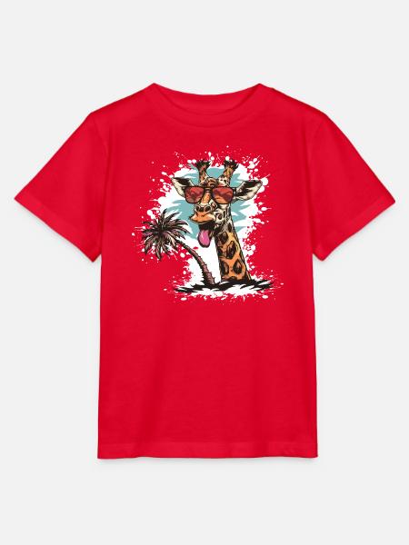 Giraffe Sommer Comic - Stanley/Stella Kinder T-Shirt MINI CREATOR - Rot