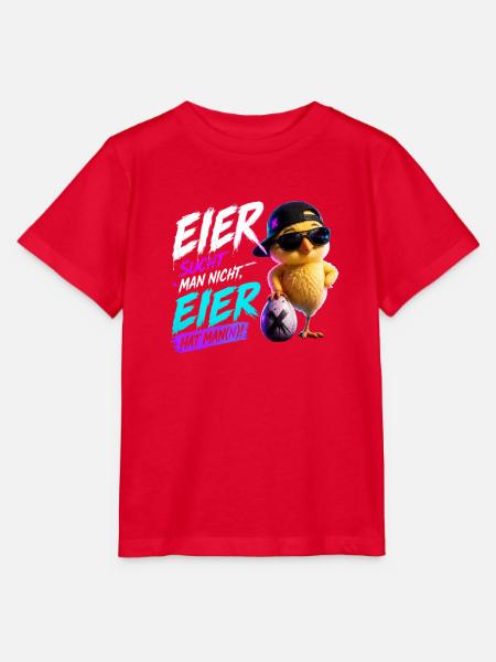 Eier Neon Küken mit Sonnenbrille - Stanley/Stella Kinder T-Shirt MINI CREATOR - Rot