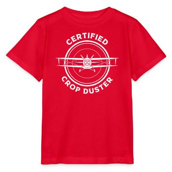 Crop Duster Airplane Pilot Gift - Stanley/Stella MINI CREATOR Kids’ T-Shirt - red - Front - Jaiden (125cm)
