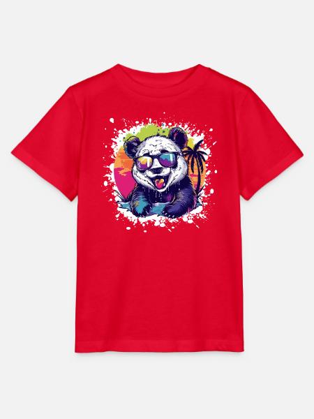 Panda Sommer Comic - Stanley/Stella Kinder T-Shirt MINI CREATOR - Rot