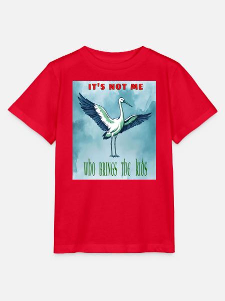 It's not me who brings the kids - Stork - Stanley/Stella Kinder T-Shirt MINI CREATOR - Rot