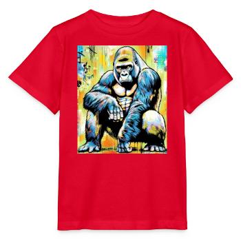 Gorilla - Stanley/Stella Kinder T-Shirt MINI CREATOR  - Rot - Vorne - Jaiden (125cm)
