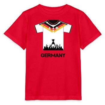 Maillot de football allemand avec coupe – Design du ventilateur - T-shirt bio MINI CREATOR Stanley/Stella Enfant - rouge - Devant - Jaiden (125cm)