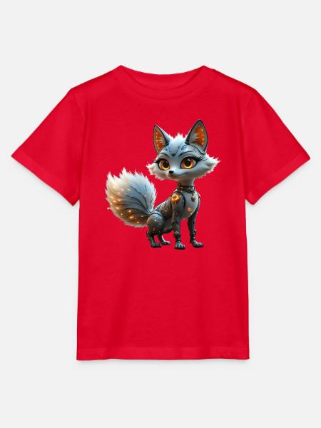 Cyber Blue Fox - Stanley/Stella Kinder T-Shirt MINI CREATOR - Rot
