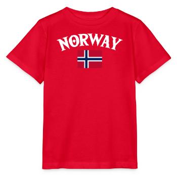 Norway Vacation Norge Fjords Travel Scandinavian - Stanley/Stella MINI CREATOR Kids’ T-Shirt - red - Front - Jaiden (125cm)