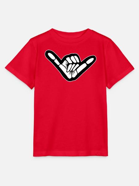 Shaka Hand Grafik Surf Vibe - Stanley/Stella Kinder T-Shirt MINI CREATOR - Rot