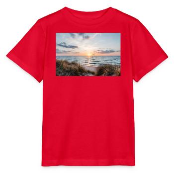 Coucher de soleil sur la plage de dunes - T-shirt bio MINI CREATOR Stanley/Stella Enfant - rouge - Devant - Jaiden (125cm)
