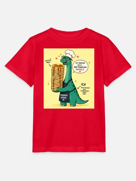PfannenKönig Dino Pancake - Stanley/Stella Kinder T-Shirt MINI CREATOR  - Rot