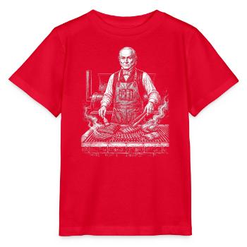 John Quincy Adams beim BBQ Grillen - Stanley/Stella Kinder T-Shirt MINI CREATOR  - Rot - Vorne - Jaiden (125cm)