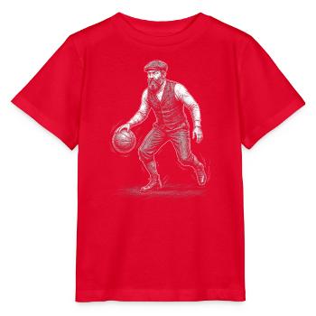 James A Basketballspieler Skizze - Stanley/Stella Kinder T-Shirt MINI CREATOR  - Rot - Vorne - Jaiden (125cm)