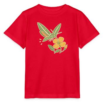Moths in the flower garden - Stanley/Stella MINI CREATOR Kids’ T-Shirt - red - Front - Jaiden (125cm)